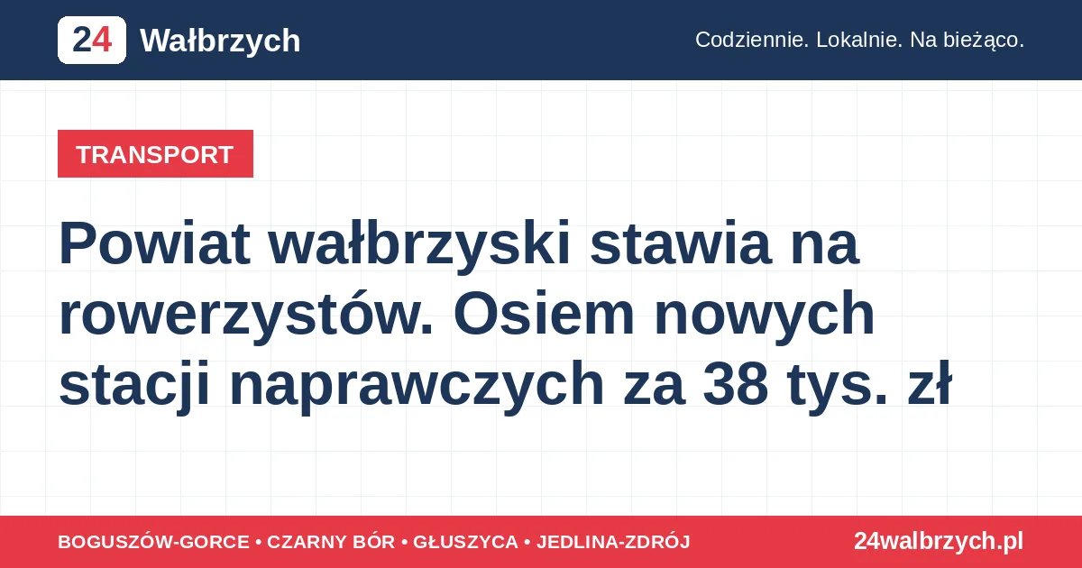 Powiat wałbrzyski stawia na rowerzystów. Osiem nowych stacji naprawczych za 38 tys. zł