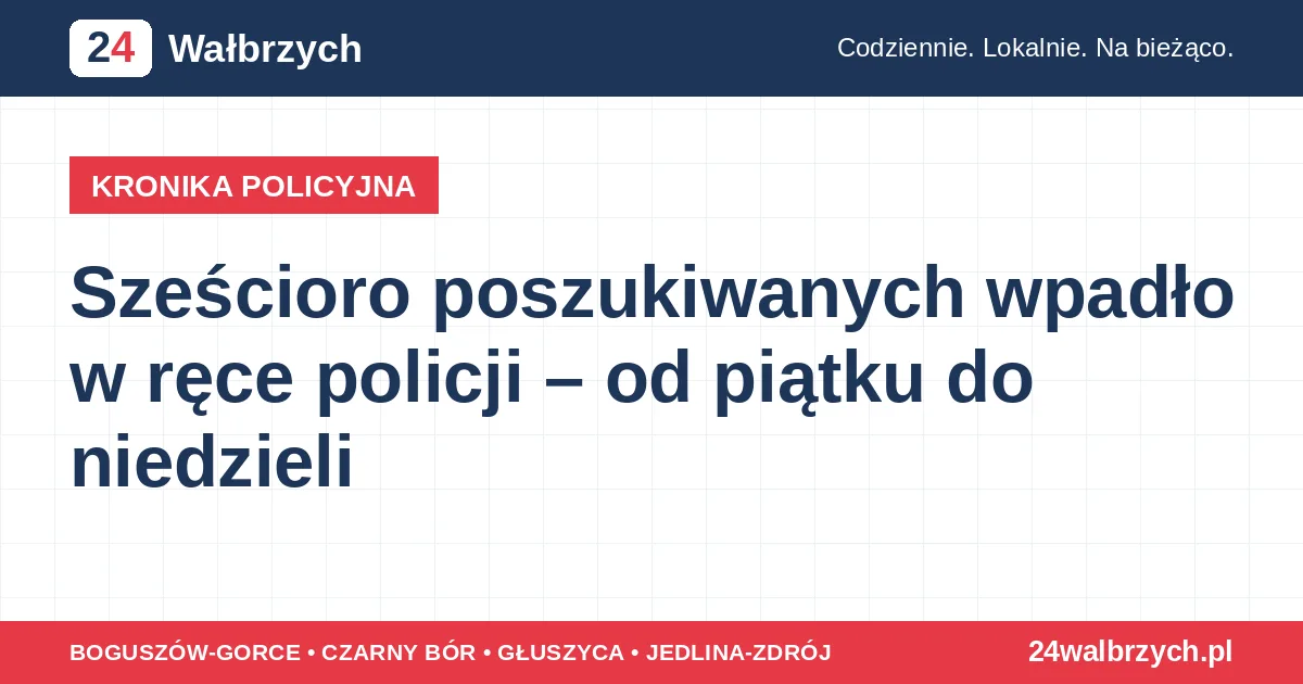 Sześcioro poszukiwanych wpadło w ręce policji – od piątku do niedzieli